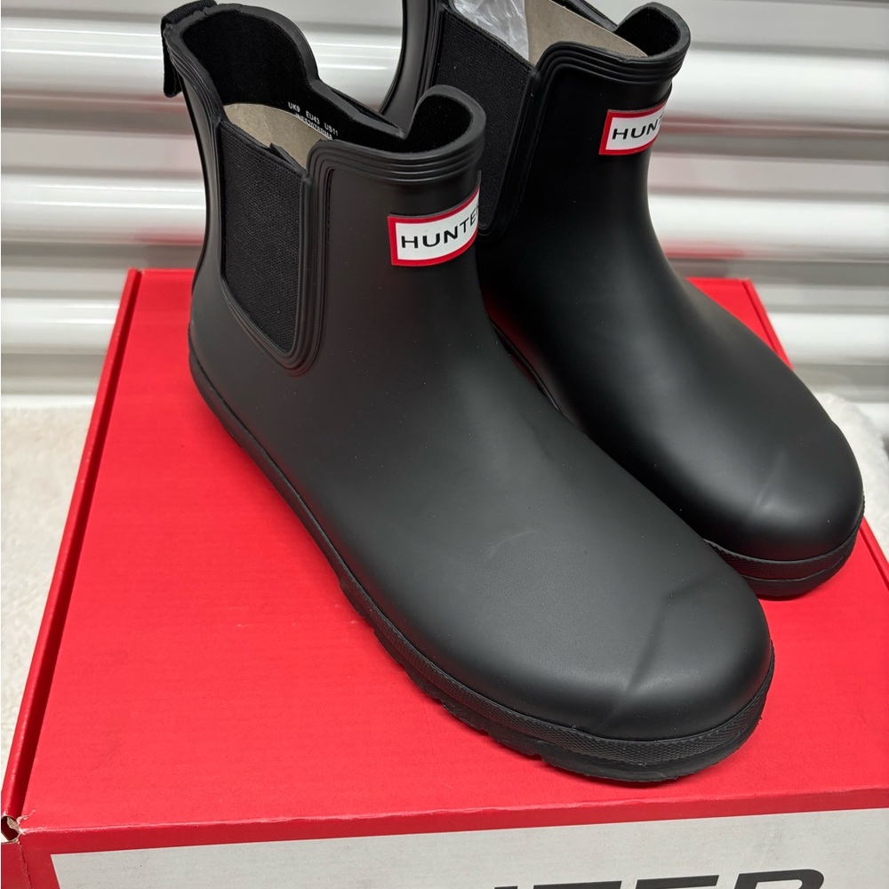 Hunter Black Ankle Boots - Picture 2 of 10